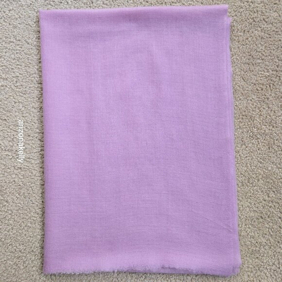 Lavender Cashmere Scarf Lightweight Diamond Weave - Picture 3 of 13